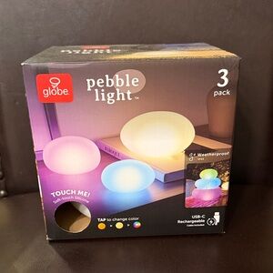 Globe Color-Changing Silicone Pebble Lights - White, Purple, Blue
